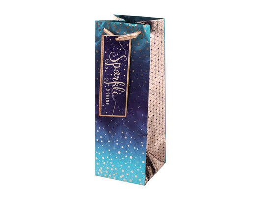 Pack of 12 Seasonal Celebration Design Bottle Size Christmas Gift Bags