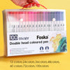 Pack of 100 Assorted Colour Dual Tip Brush Pens