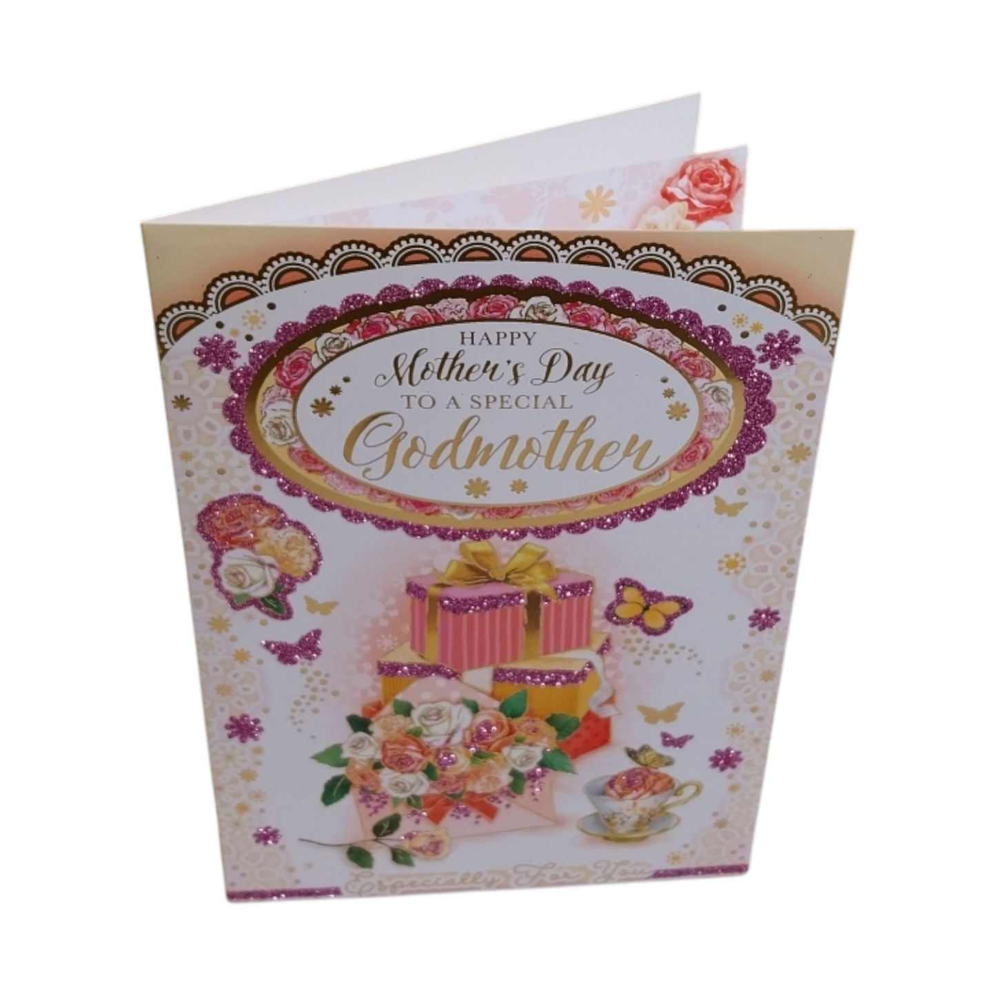 To A Special Godmother Roses And Gift Design Mother's Day Card