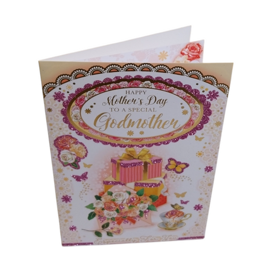 To A Special Godmother Roses And Gift Design Mother's Day Card