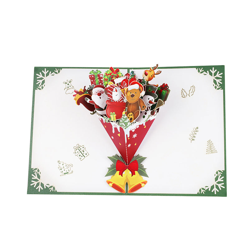 Santa & Holiday Icons Festive 3D Pop Up Christmas Card