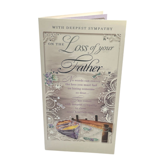 Loss of Father Dockside Design Sympathy Opacity Card