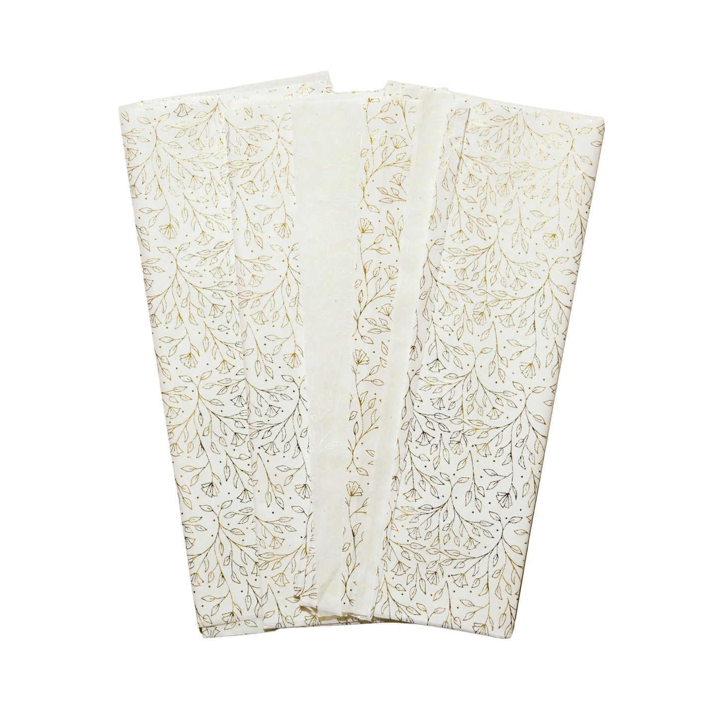 3 x Pack of 10 Flowers Garden Gold Metallic Plastic-Free 18gsm Tissue Paper Sheets 50x70cm - Patterned Tissue Paper for Xmas, New Year, Party, Wedding, Birthday Packing Present Gift Box DIY Art Crafts