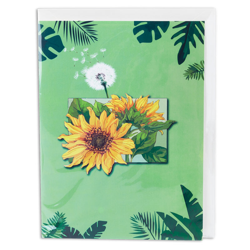 Golden Glow Sunflower 3D Pop Up Greeting Card