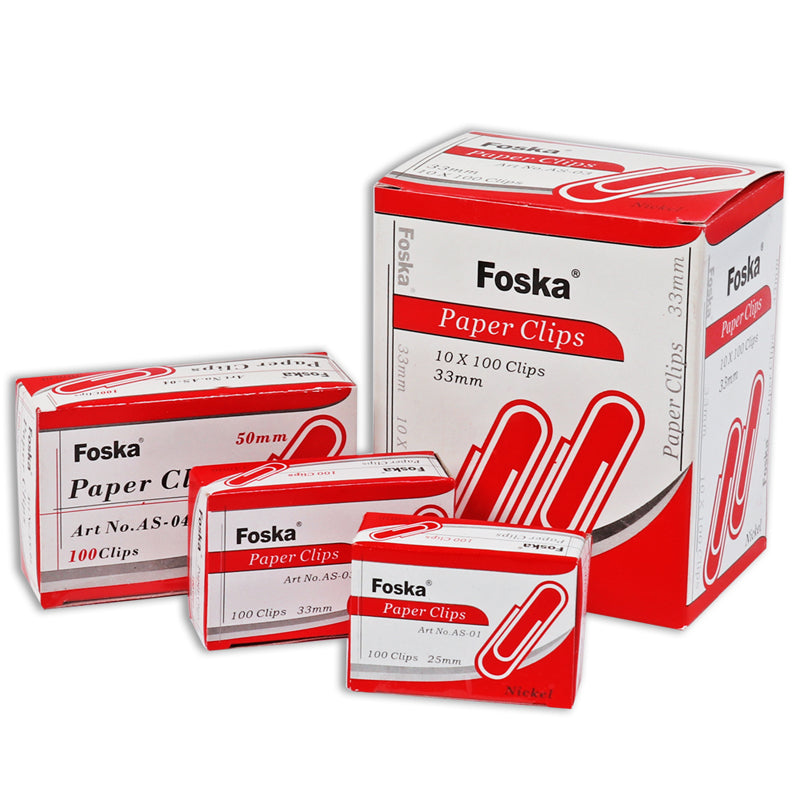 Pack of 100 25mm Nickel Silver Paper Clips