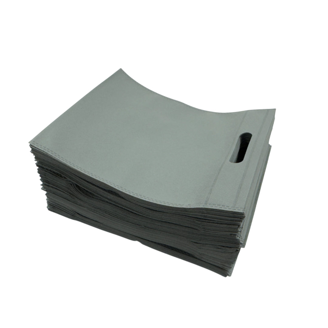 Pack of 100 Grey Coloured 30x25cm Non-Woven Patch Handle Bags