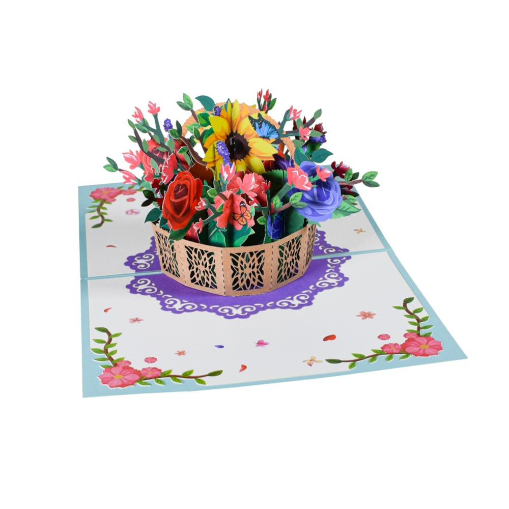 Sunshine & Petals Vibrant Floral Pop-Up Greeting Card - Birthday Mother's Day