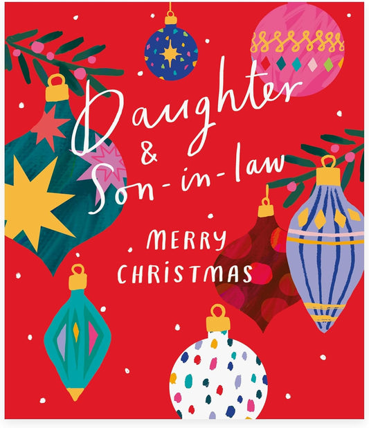 Baubles Design Daughter & Son In Law Christmas Card