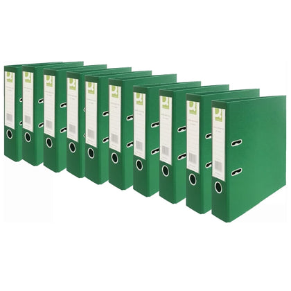 Pack of 10 70mm Green Foolscap Polypropylen Lever Arch Files