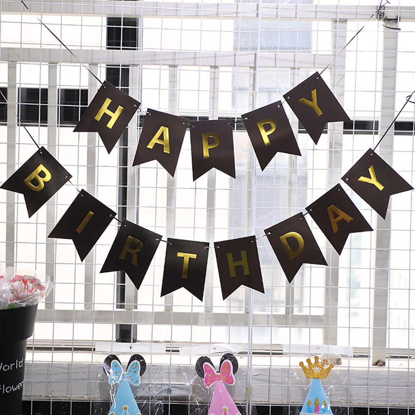 Happy Birthday Party Banner Rose Red
