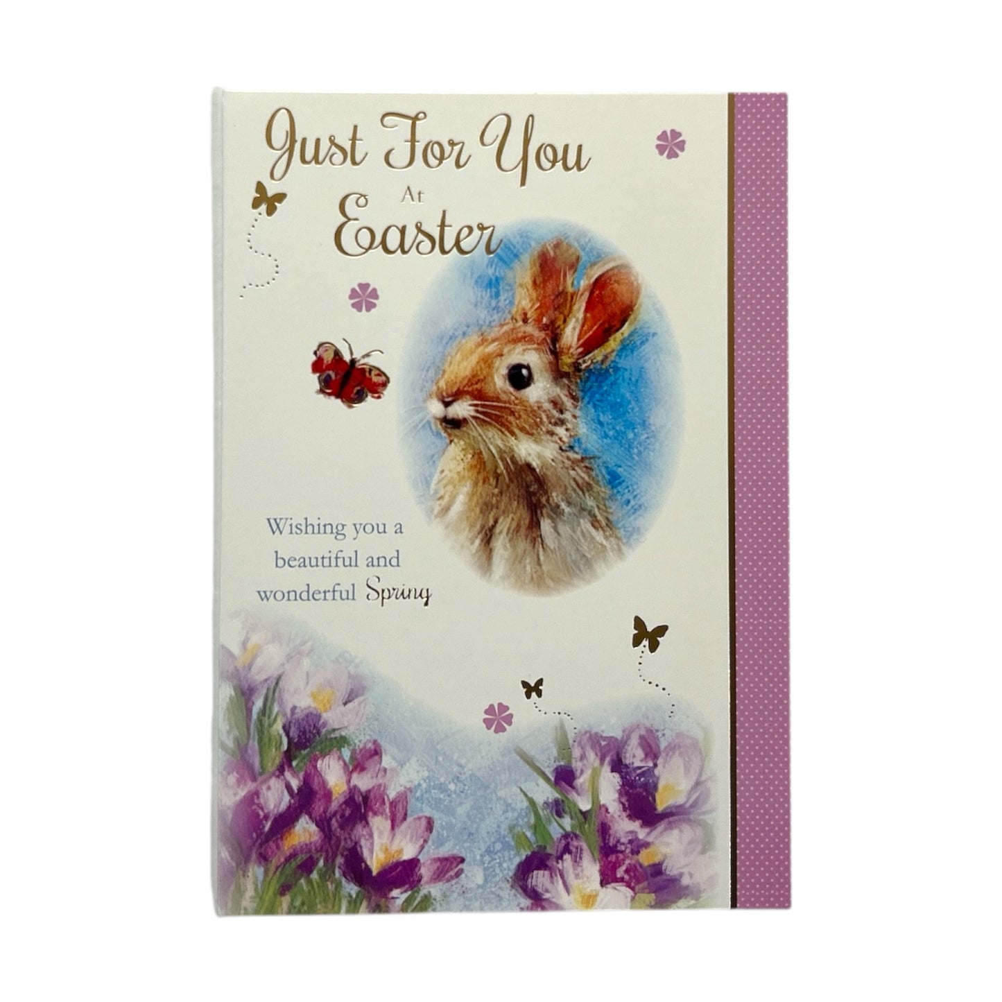Just For You Cute Rabbit Floral Design Easter Card