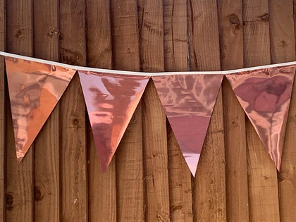 Metallic Rose Gold Bunting 10m with 20 Pennants