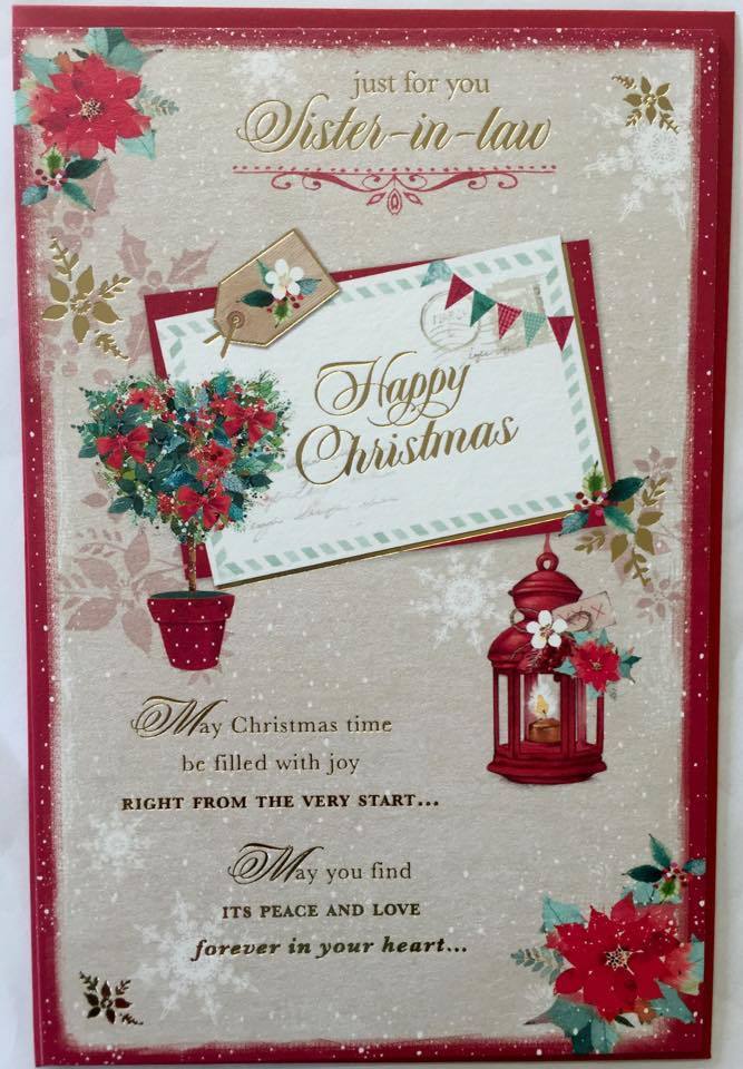SISTER-IN-LAW - NICE VERSE GOLD FOIL CHRISTMAS CARD 