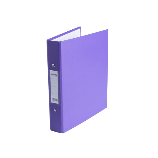 Pack of 3 A5 Purple Paper Over Board Ring Binders by Janrax