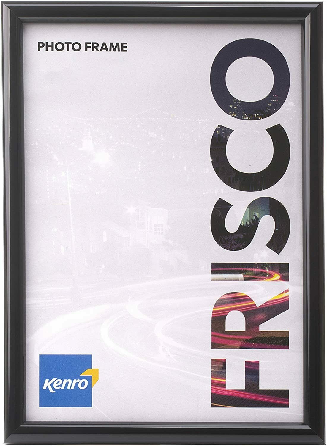 4 x Kenro Frisco A4 Black Plexiglass Photo Frame (21x30cm) Plastic Front