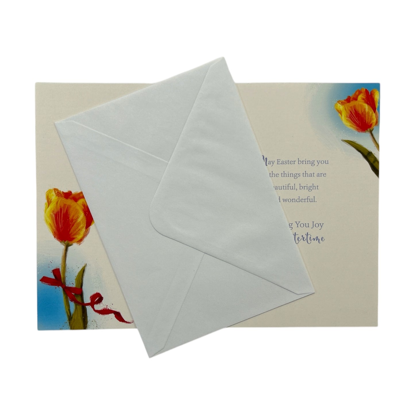 To Special Grandma And Grandad Beautiful Orange Tulip Flower Design Easter Card