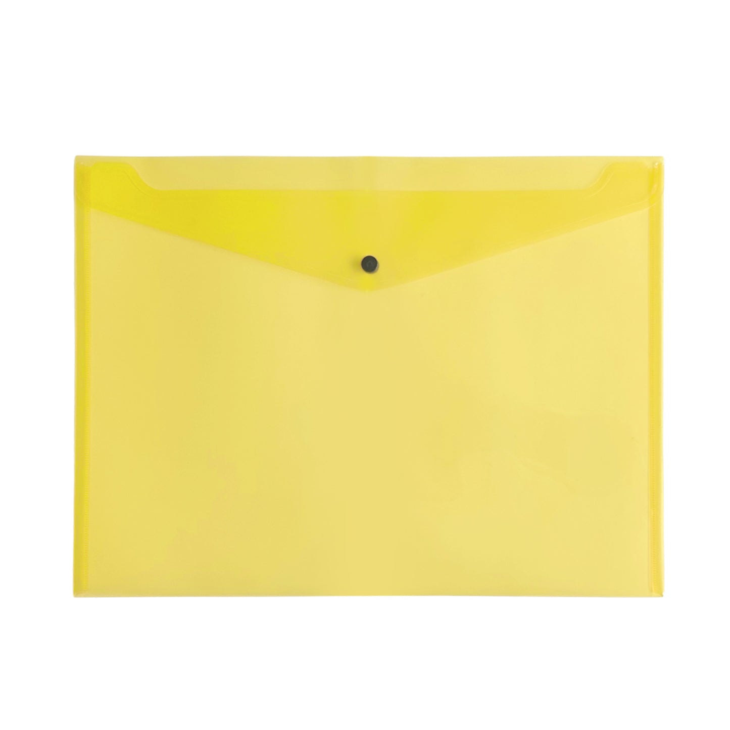 Pack of 12 Janrax A3 Yellow Document Wallets - Button Stud Folder
