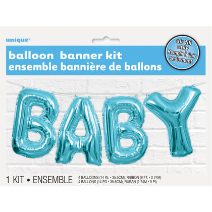 Blue Baby Foil Letter Balloon Banner Kit, 14