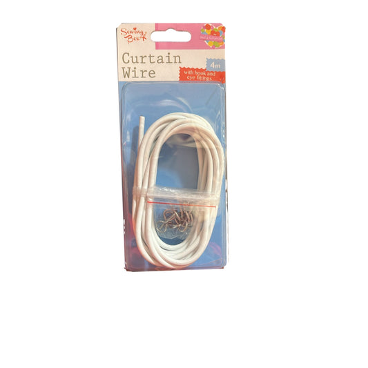 4m Curtain Wire with Hook and Eye Fittings