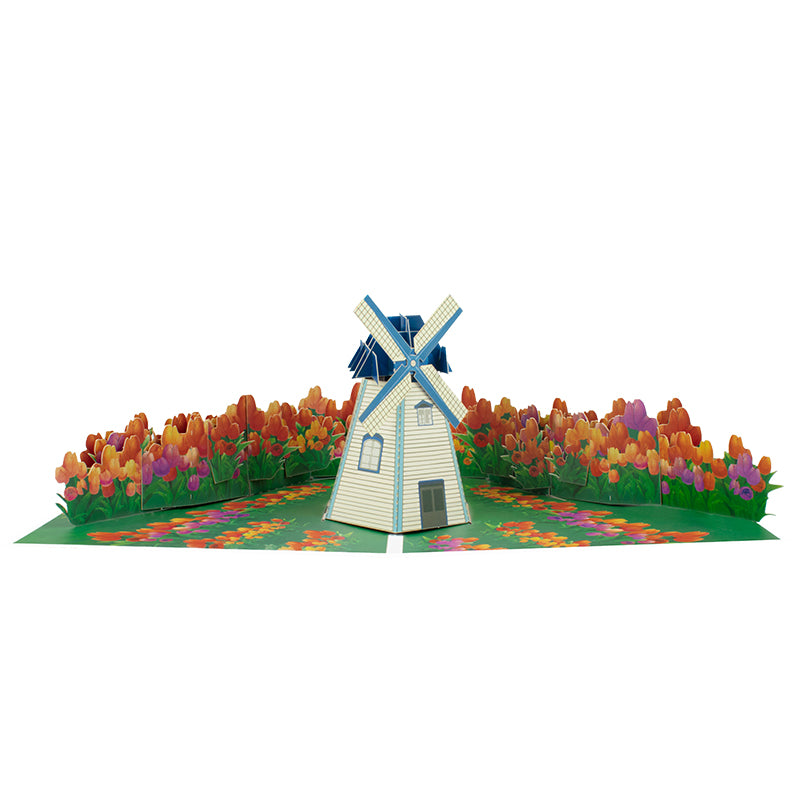 Tulip Breeze 3D Windmill 3D Pop Up Greeting Card
