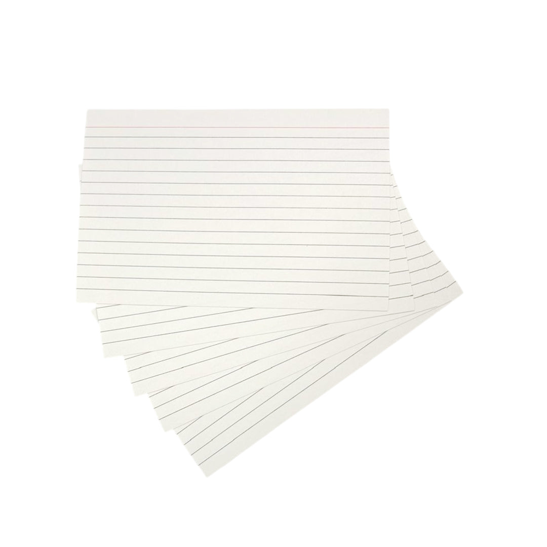 Pack of 600 White Ruled 6x4" Record Cards – Lined Study Index Cards for Notes, Revision