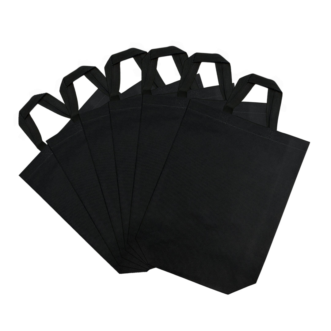 Pack of 25 Black Coloured 25x35x10cm Non-Woven Bags with Handle