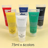 Pack of 6 75ml Professional Quality Acrylic Colour