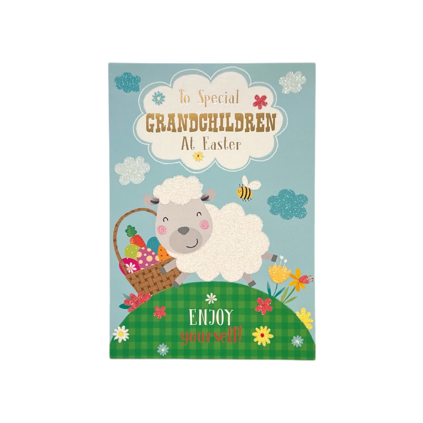 To Special Grandchildren Lamb with Eggs Easter Card