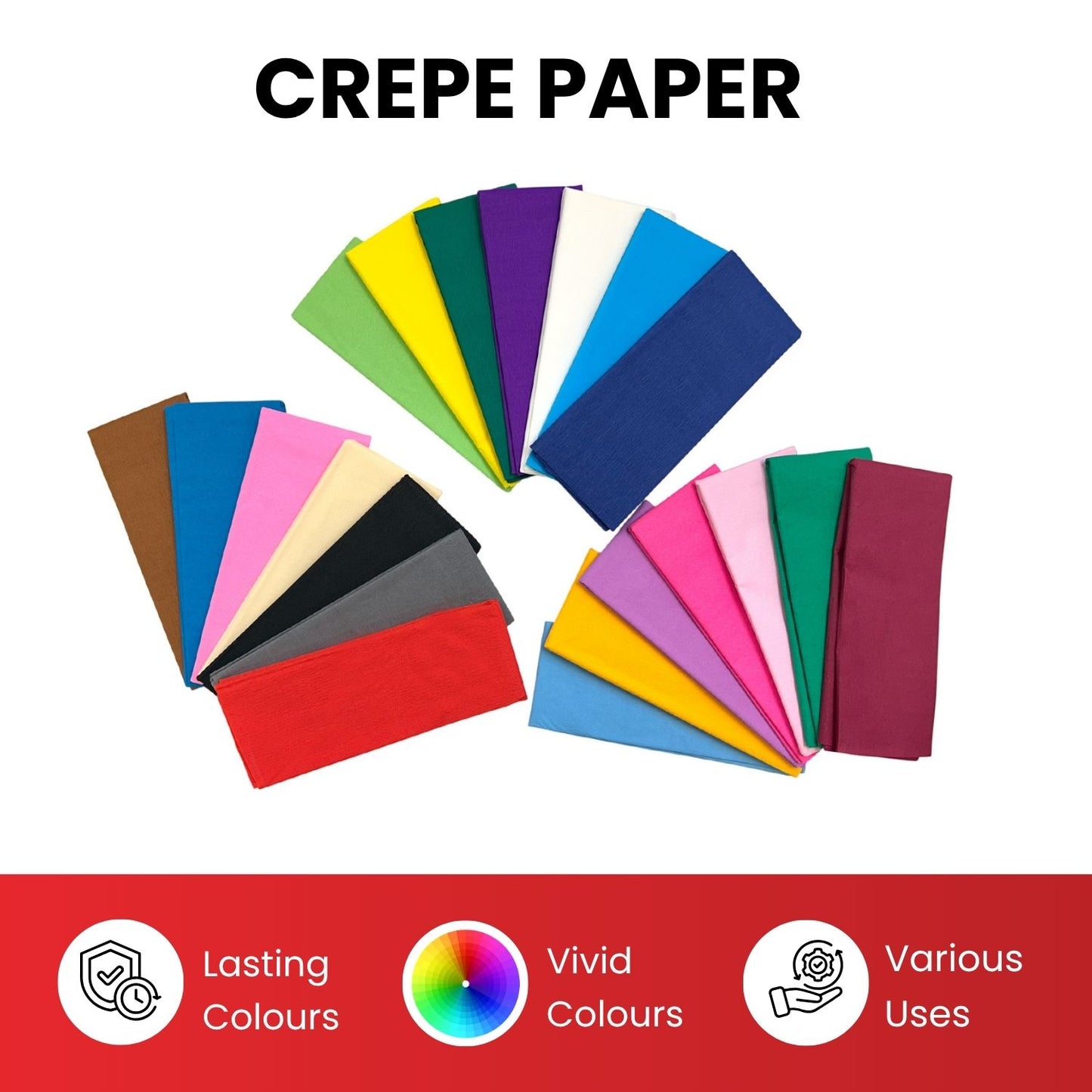 Light Green Crepe Paper Sheet 50cm x 2m 17GSM 35% Stretch Craft Paper