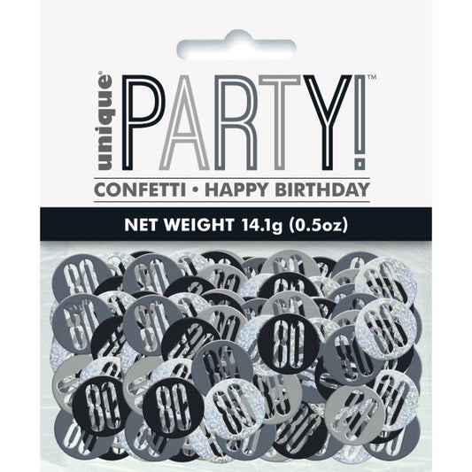 Birthday Black Glitz Number 80 Confetti 5oz