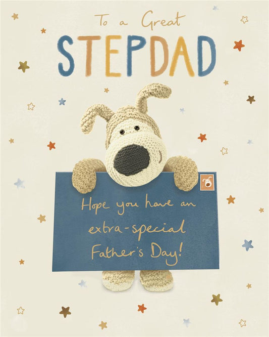Boofle Holding Envelope Stepdad Father's Day Card