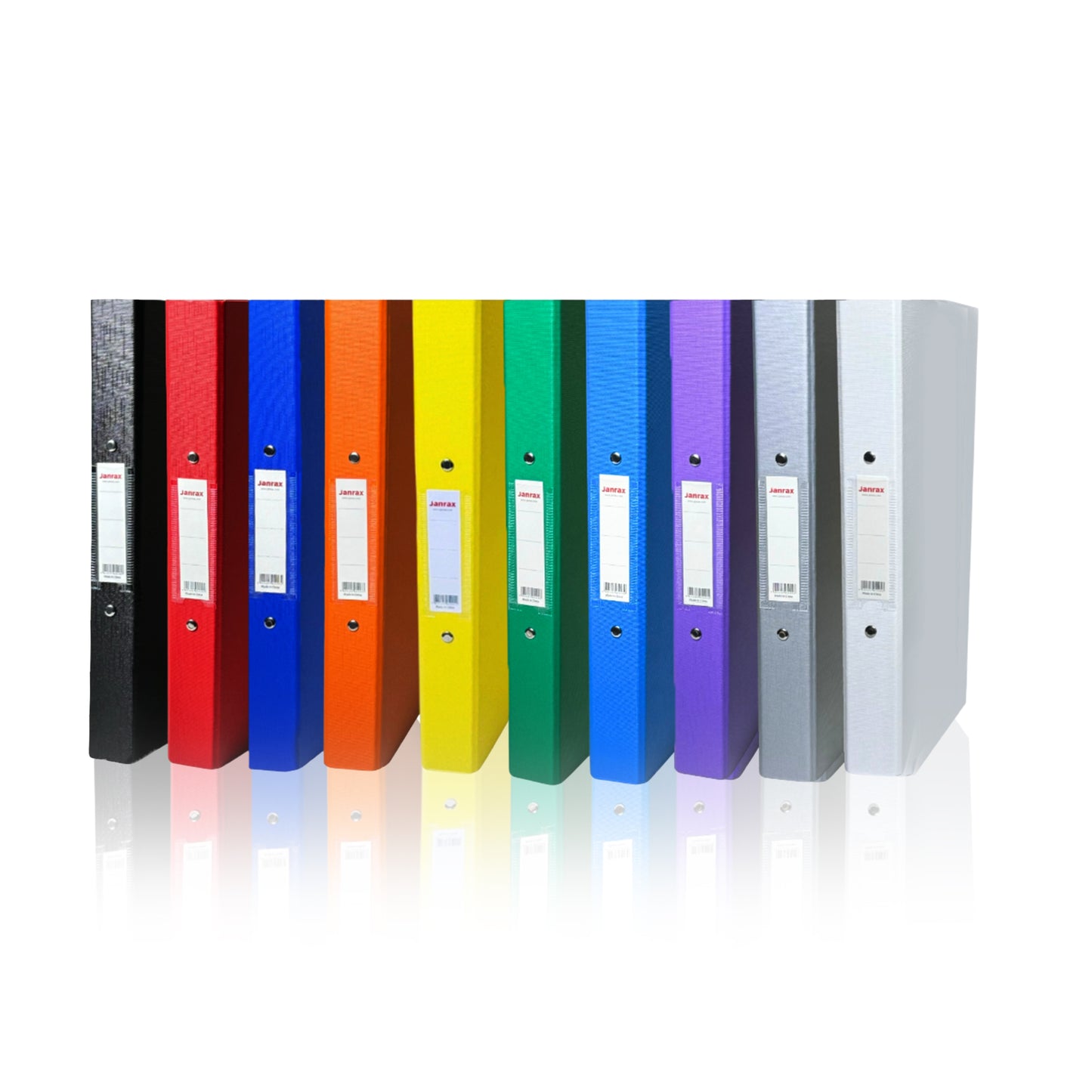 Pack of 10 A4 Grey Paper Over Board Ring Binders by Janrax