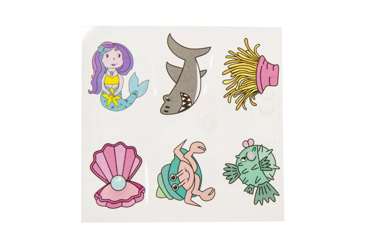 96 Pack of 6 Pieces Sea Animals Tattoos