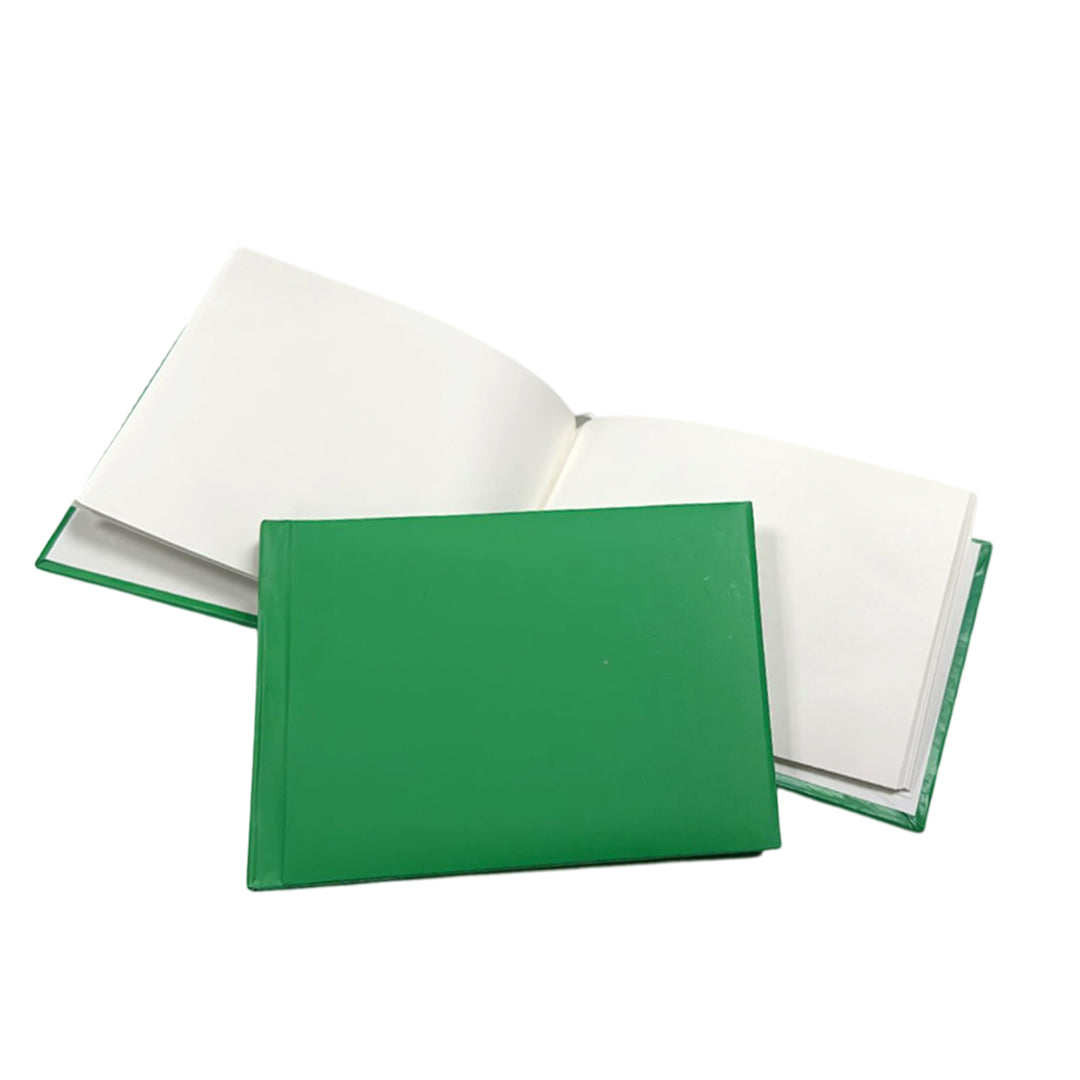 100 Pages Plain Cover Green Autograph Book – School Leavers Signature, End of Term Memory Book