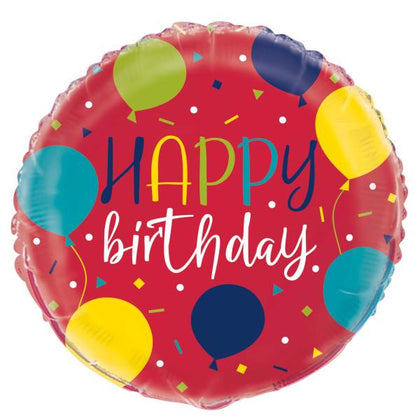 Balloon Party Birthday Round Foil Balloon 18