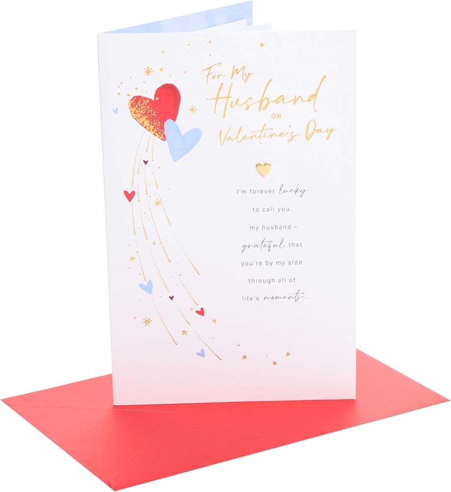 Dual Hearts Design Husband Valentine's Day Card