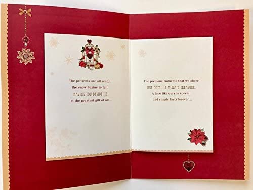 My Beautiful Wife - Handmade Luxury Lovely Verse Christmas Greeting Card 