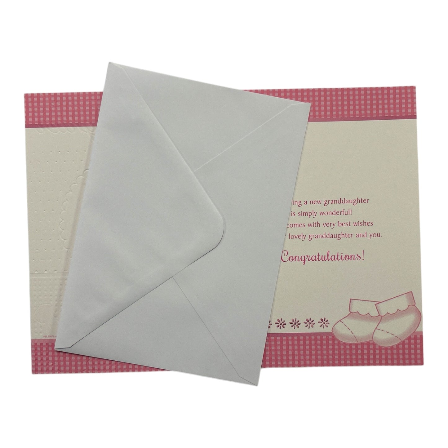 On The Birth Of Granddaughter Charming Pink Design Congratulations Card