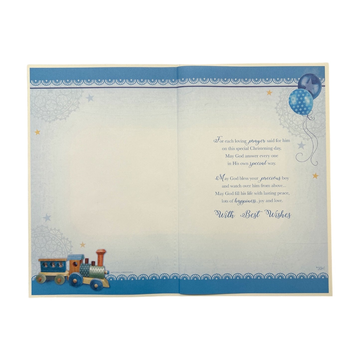 On Your Baby Boy's Christening Day Keepsake Treasures Greeting Card