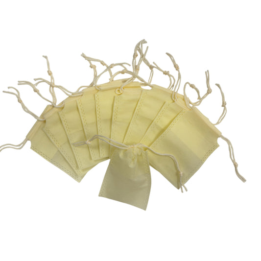 Pack of 100 Ivory Coloured 12x9cm Non-Woven Drawstring Bags