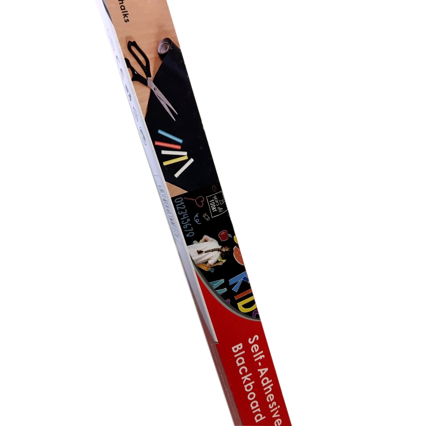 Self-Adhesive Blackboard on Roll with 5 Coloured Chalk 54x200cm