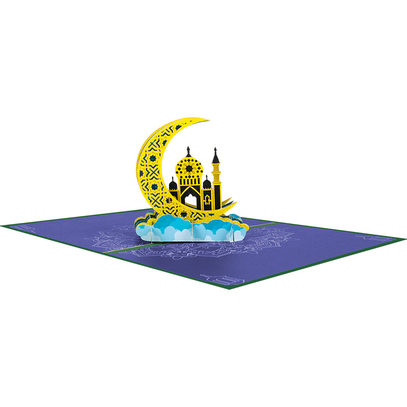 Peace and Joy Crescent Blessings Eid 3D Pop Up Greeting Card