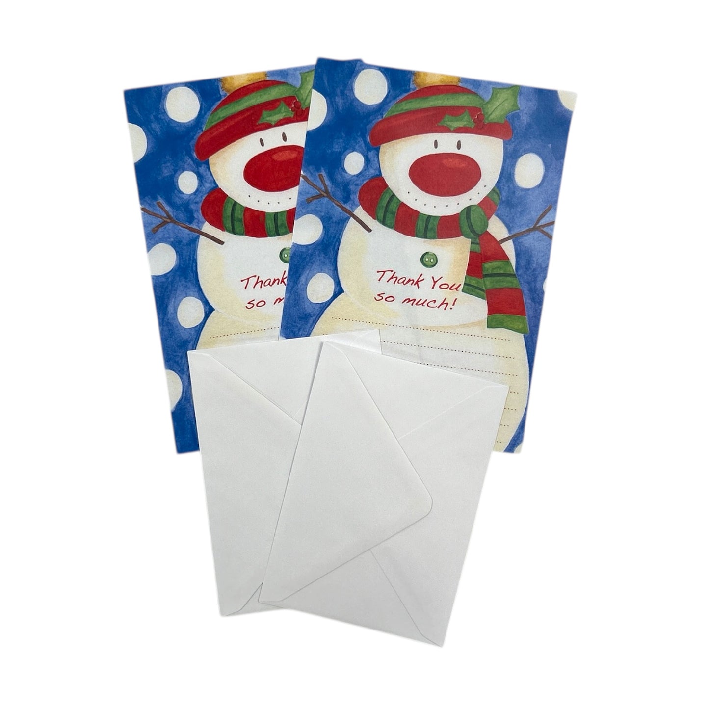 Pack of 20 Snowman Christmas Thank You Sheets With Envelopes