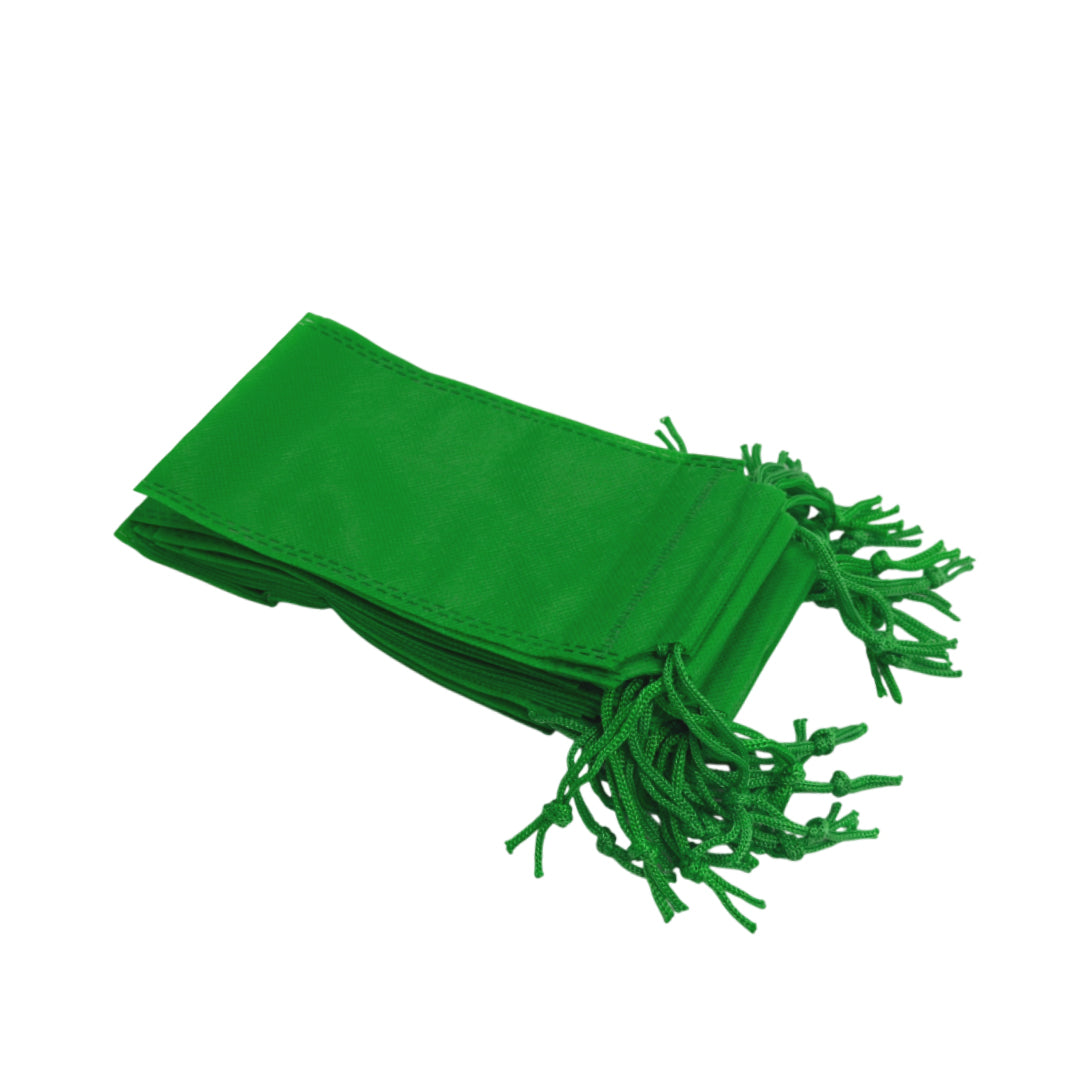Pack of 25 Dark Green Coloured 43x34cm Non-Woven Drawstring Bags