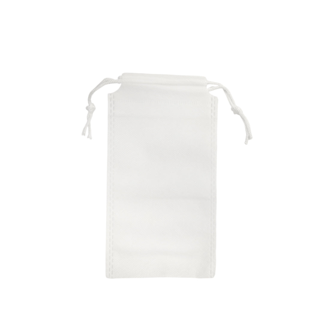 Pack of 100 White Coloured 19x10cm Non-Woven Drawstring Bags