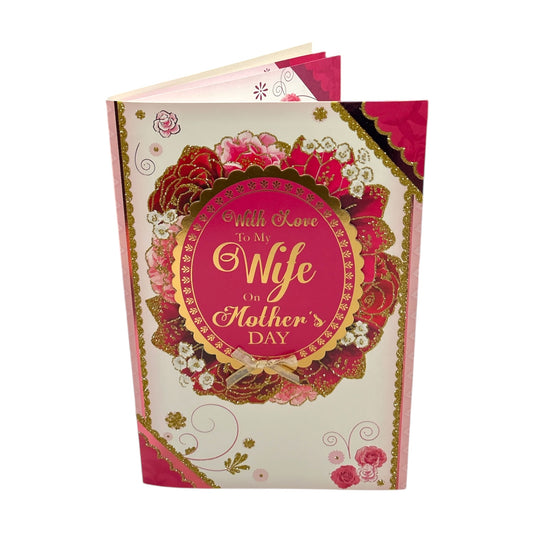 With Love To My Wife Rose Floral Design Keepsake Mother's Day Boxed Card