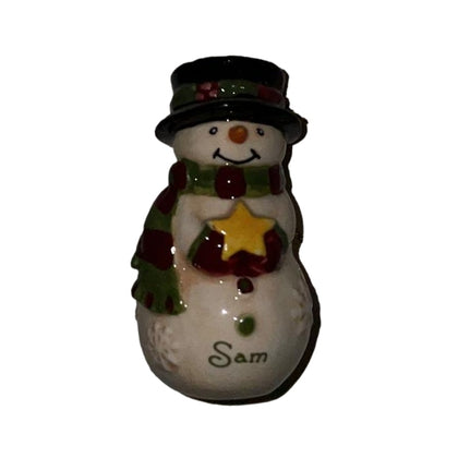 Personalised Snow man - christmas decoration - Gift ornament - Sam
