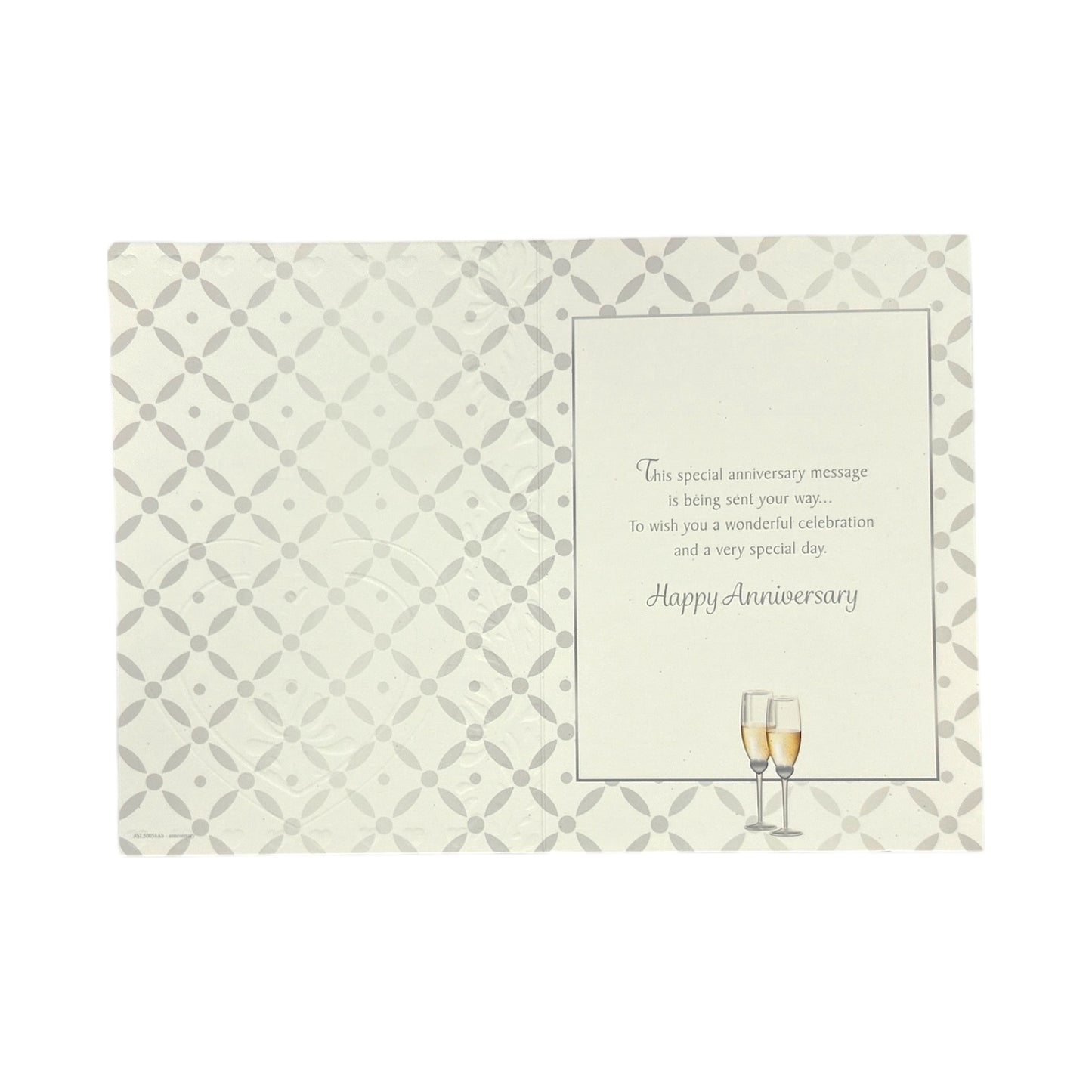 Brother and Sister-In-Law Heart with Champagne Glass Design Anniversary Card