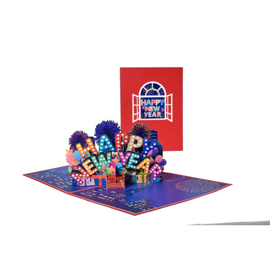 Midnight Magic New Year’s 3D Pop Up Greeting Card