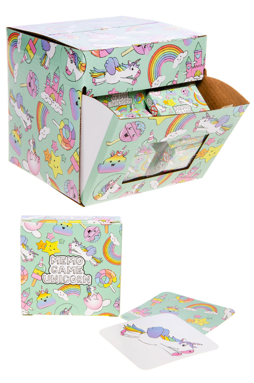 Pack of 12 Unicorn Mini Memory Games 28 Cards